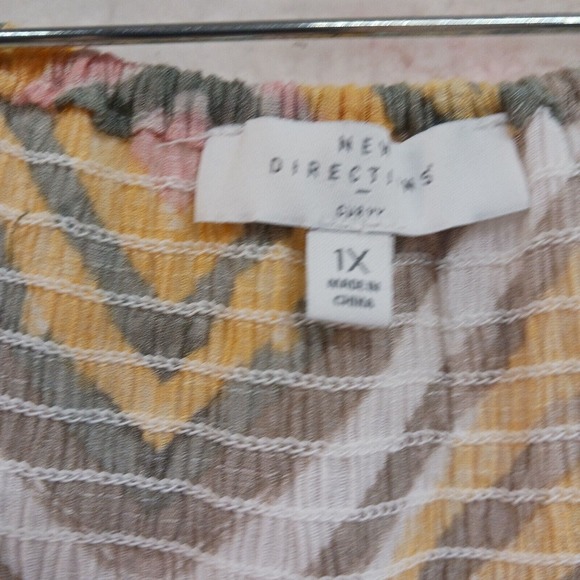 New Directions Women's Curvy 3/4 Sleeve Blouse Top Multicolor Size 1X - Picture 3 of 7